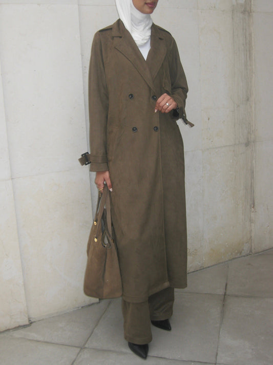 Suede Coat Set